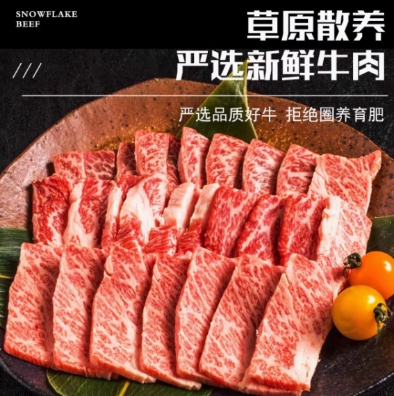 内蒙雪花牛肉原切牛排新鲜正宗黄牛肉鲜嫩肉质