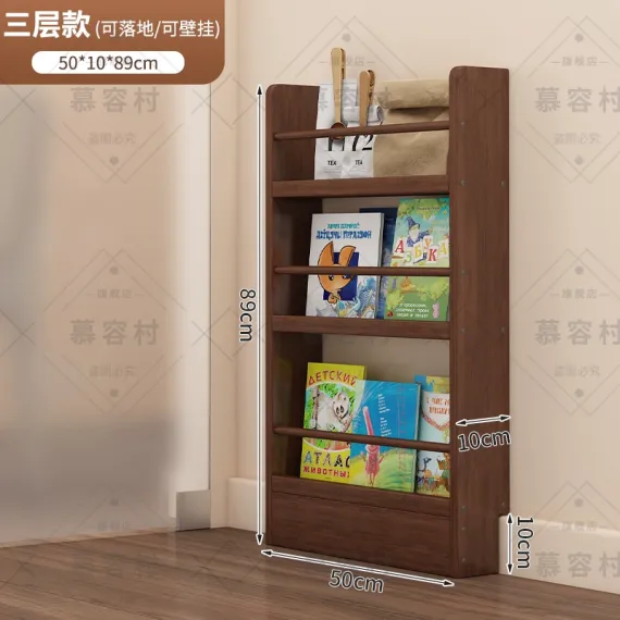 门后书架超薄置物架壁挂收纳窄多层绘本架一体靠墙过道薄柜墙边柜