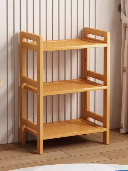 置物架多层收纳架客厅楠竹落地书架桌下小型茶叶架简约小户型窄形